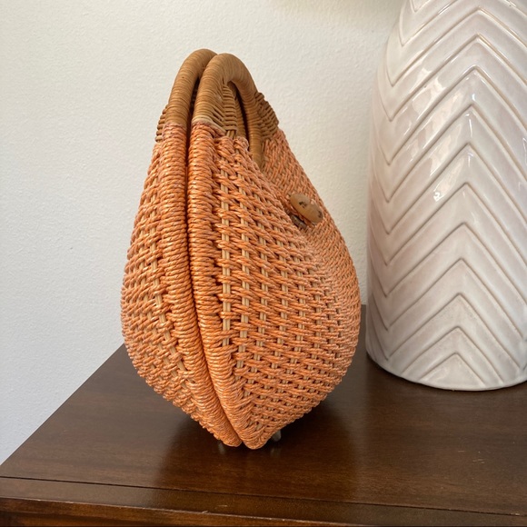 VINTAGE WOVEN WICKER BAG CULT GAIA BOTTEGA VENETA FREE PEOPLE ANTHROPOLOGIE BOHO - Picture 11 of 13